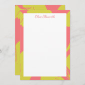 Abstrakte Marmorkunst Coral Chartreuse Personalisi Mitteilungskarte (Vorne/Hinten)