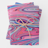 Abstrakte Marmorkunst in Blau und Rosa Geschenkpapier Set (Beispiel)
