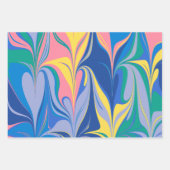 Abstrakte Marmorkunst in farbenfroh leuchtendem Bl Geschenkpapier Set (Vorderseite 3)