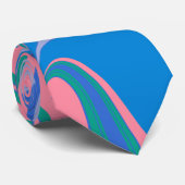 Abstrakte Marmorkunst in farbenfroh leuchtendem Bl Krawatte (Gerollt)