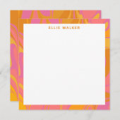 Abstrakte Marmorkunst in Gelb und Rosa Mitteilungskarte (Vorne/Hinten)