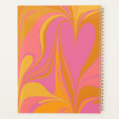 Abstrakte Marmorkunst in Gelb und Rosa Planer (Rückseite)