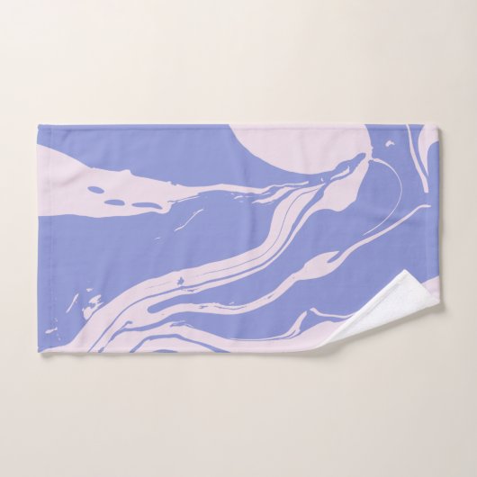 Abstrakte Marmorkunst in Lavendel Lila und rosa Badhandtuch Set (Handtuch)