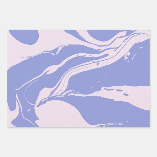 Abstrakte Marmorkunst in Lavendel und Rosa Geschenkpapier Set (Vorderseite 3)