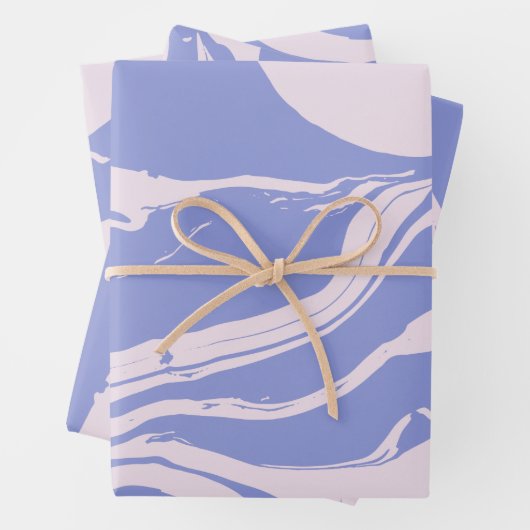 Abstrakte Marmorkunst in Lavendel und Rosa Geschenkpapier Set (Beispiel)