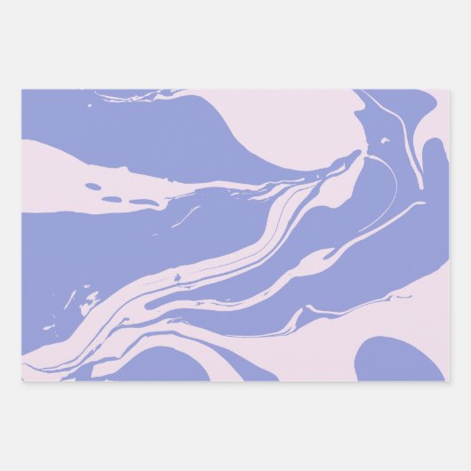 Abstrakte Marmorkunst in Lavendel und Rosa Geschenkpapier Set (Vorderseite)