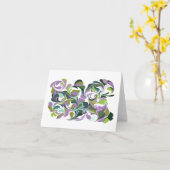 Abstrakte Marmorkunst Lila und grün Karte (Gelbe Blume)