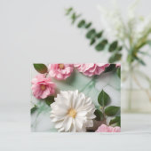 Abstrakte Marmorkunst mit botanischer Postkarte (Stehend Vorderseite)