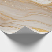 Abstrakte Marmortextur aus Elfenbein mit Goldakzen Geschenkpapier (Ecke)