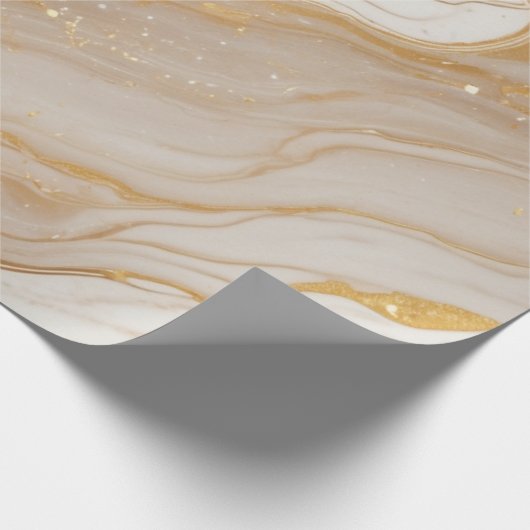 Abstrakte Marmortextur aus Elfenbein mit Goldakzen Geschenkpapier (Ecke)