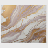 Abstrakte Marmortextur aus Elfenbein mit Goldakzen Geschenkpapier (Flach)