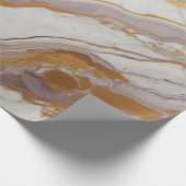 Abstrakte Marmortextur aus Elfenbein mit Goldakzen Geschenkpapier (Ecke)