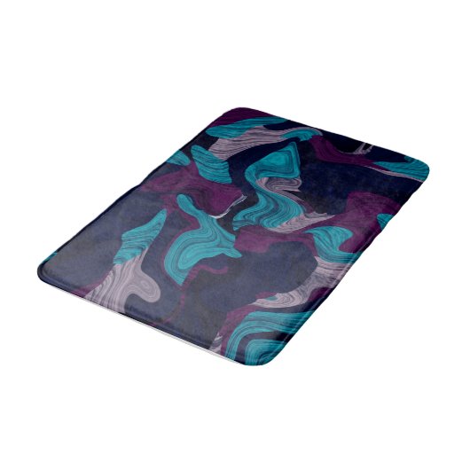 Abstrakte Marmortextur Badematte (Schrägansicht)