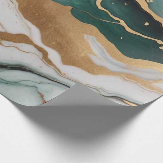Abstrakte Marmortextur mit Goldakzenten Geschenkpapier (Ecke)