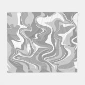 Abstrakte Marmorwirbel-Textur - Grautöne  Fleecedecke (Vorderseite (Horizontal))