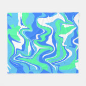 Abstrakte Marmorwirbel-Textur - Ozeantöne Fleecedecke (Vorderseite (Horizontal))