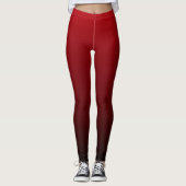 abstrakte Marsala-Maroon-Monogramme in Grau-Bordea Leggings (Vorderseite)