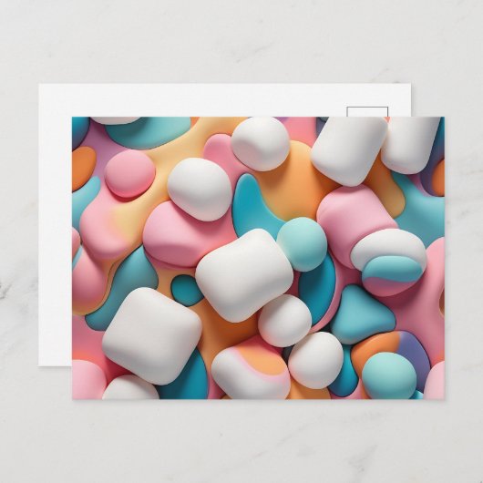 Abstrakte Marshmallows Postkarte (Vorne/Hinten)