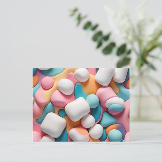 Abstrakte Marshmallows Postkarte (Stehend Vorderseite)