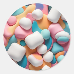 Abstrakte Marshmallows Runder Aufkleber