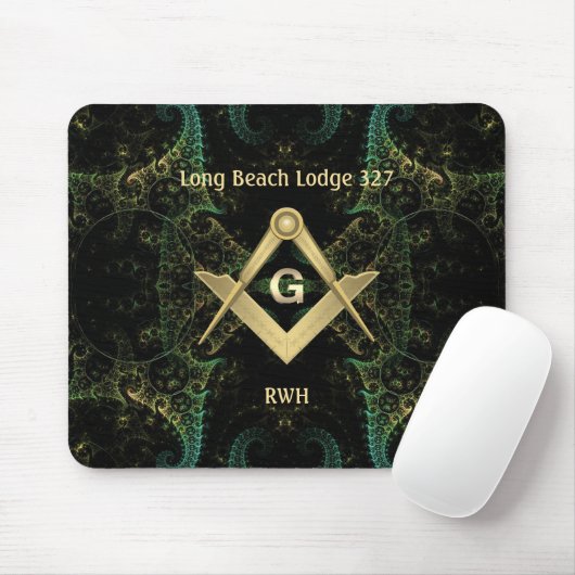 Abstrakte Masonic Mit Monogramm Mouse Pad Mousepad (Mit Mouse)