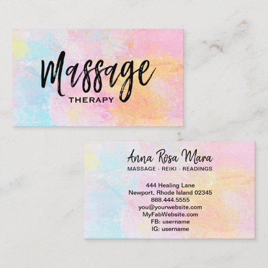 *~* Abstrakte Massagetherapie Visitenkarte (Vorne/Hinten)