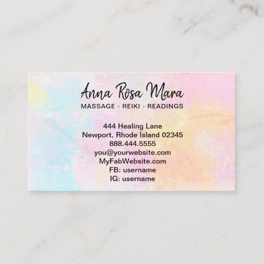 *~* Abstrakte Massagetherapie Visitenkarte (Rückseite)