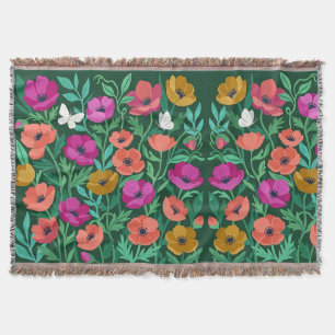Abstrakte Matisse-Anemonen-Schmetterlinge-Decken Decke