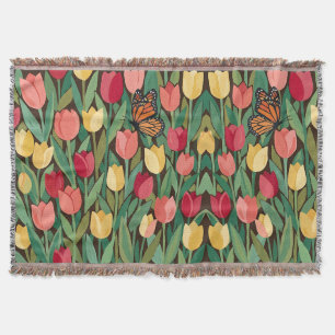 Abstrakte Matisse-Tulpen-Schmetterlings-Decken Decke