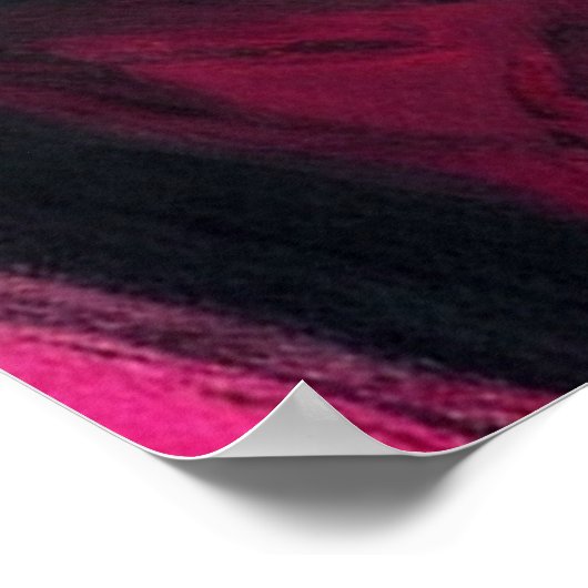 Abstrakte Mauer in Schwarz/Rosa Poster (Ecke)