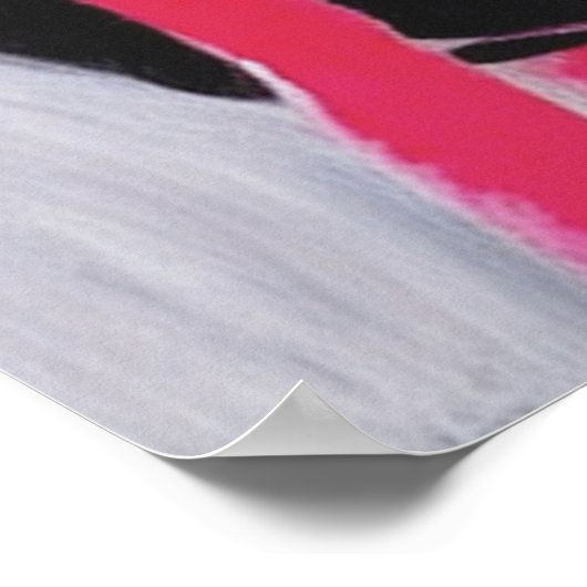 Abstrakte Mauer in Schwarz, Weiß und Rosa Kunst Poster (Ecke)