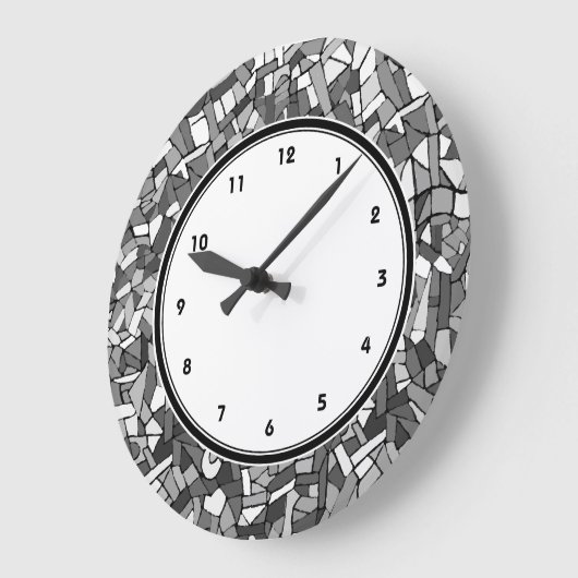 Abstrakte Maueruhr aus Schwarzweiß Große Wanduhr (Winkel)