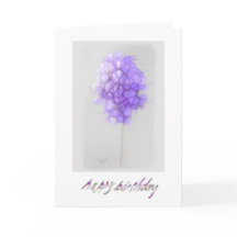 ABSTRAKTE MAUVE BLUME BIRTHDAY CARD