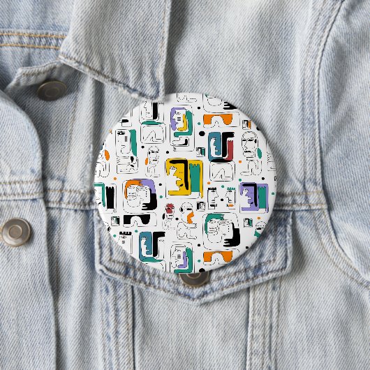 Abstrakte maya-alte Gesichter Muster 1 Button (Beispiel)