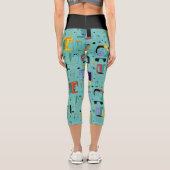 Abstrakte maya-alte Gesichter Muster 1 Capri Leggings (Rückseite)
