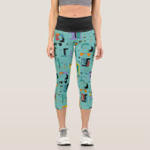 Abstrakte maya-alte Gesichter Muster 1 Capri Leggings (Vorderseite)