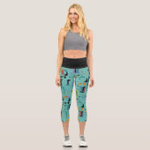 Abstrakte maya-alte Gesichter Muster 1 Capri Leggings (Vorderseite)
