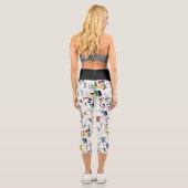 Abstrakte maya-alte Gesichter Muster 1 Capri Leggings (Rückseite)