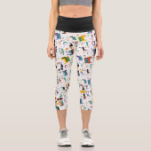 Abstrakte maya-alte Gesichter Muster 1 Capri Leggings (Vorderseite)