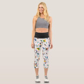 Abstrakte maya-alte Gesichter Muster 1 Capri Leggings (Vorderseite)