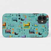 Abstrakte maya-alte Gesichter Muster 1 Case-Mate iPhone Hülle (Rückseite (Horizontal))