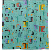 Abstrakte maya-alte Gesichter Muster 1 Duschvorhang (Vorderseite)