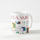 Abstrakte maya-alte Gesichter Muster 1 Kaffeetasse (VorderseiteRechts)