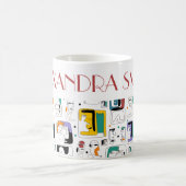 Abstrakte maya-alte Gesichter Muster 1 Kaffeetasse (Mittel)
