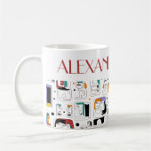 Abstrakte maya-alte Gesichter Muster 1 Kaffeetasse (Links)