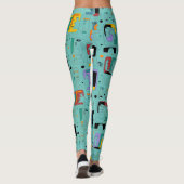 Abstrakte maya-alte Gesichter Muster 1 Leggings (Rückseite)