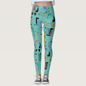 Abstrakte maya-alte Gesichter Muster 1 Leggings (Vorderseite)