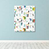 Abstrakte maya-alte Gesichter Muster 1 Leinwanddruck (Insitu (Holzboden))