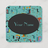 Abstrakte maya-alte Gesichter Muster 1 Quadratische Visitenkarte (Vorderseite)