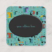 Abstrakte maya-alte Gesichter Muster 1 Quadratische Visitenkarte (Rückseite)